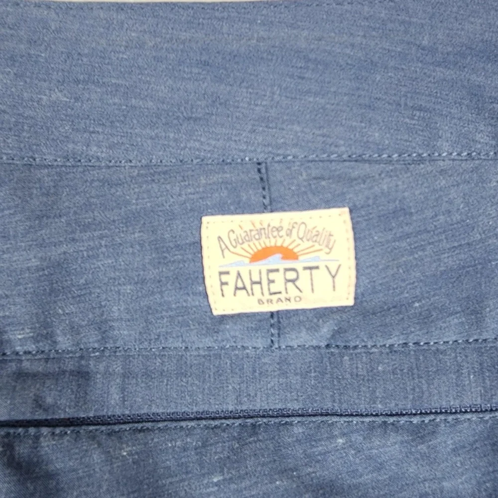 Faherty All Day Shorts Mens 38 Blue Chino Performance Stretch Golf 8.5 Inseam